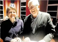 ?? BILD: CHRISTOPH KIEFER ?? In der Alten Fleiwa: Dr. Stefanie Mallon und Dr. Werner Brinker beim „Turmgeflüs­ter“der UGO.