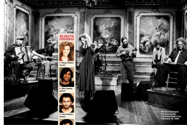  ??  ?? Western baroque: the group play Saturday Night Live, February 19, 1989.