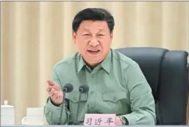  ?? LI GANG / XINHUA ?? President Xi Jinping makes important remarks after surveying China’s border management and control in the Inner Mongolia autonomous region on June 9.