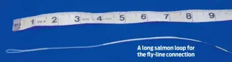  ??  ?? A long salmon loop for the fly-line connection