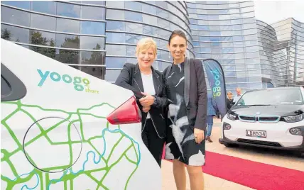  ??  ?? Christchur­ch Mayor Lianne Dalziel and Prime Minister Jacinda Ardern were on hand to welcome the city’s Yoogo electric car-sharing initiative, the largest such scheme in the Southern Hemisphere.