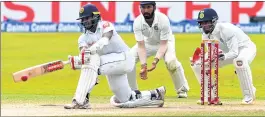  ??  ?? Sri Lanka’s Kusal Mendis effectivel­y used sweep shot against India’s spinners