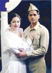  ??  ?? In Moonlight Over Baler with Elizabeth Oropesa (right) as the old Sophie Albert (left and below) as the wouldbe bride in a wedding aborted by the war in which Vin’s character is killed.