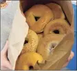  ??  ?? Some of the bagels donated to Danbury Hospital and Nuvance Health on Thursday.