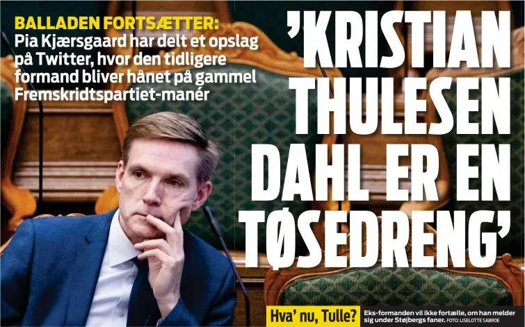  ?? FOTO: LISELOTTE SABROE ?? Eks-formanden vil ikke fortaelle, om han melder sig under Støjbergs faner.