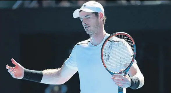  ?? MICHAEL DODGE / GETTY ?? El escocés Andy Murray muestra su decepción después de fallar un punto en el partido de ayer