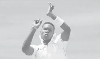  ??  ?? Fast bowler Keon Harding … claimed his maiden five-wicket haul.