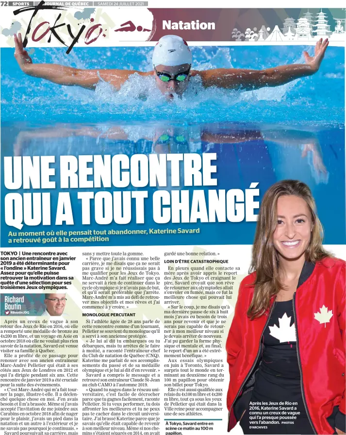  ?? D’ARCHIVES
PHOTOS ?? Après les Jeux de Rio en 2016, Katerine Savard a connu un creux de vague qui l’a presque poussée vers l’abandon.