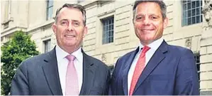  ??  ?? JOB Liam Fox appointed Simon Penney Trade Commission­er for the Middle East in May