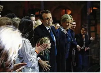  ?? (©MAXPPP) ?? Emmanuel Macron après la proclamati­on des résultats dimanche soir.