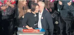  ??  ?? Dugdale and Corbyn set aside hostilitie­s to attend the dinner