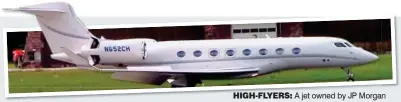  ??  ?? HIGH-FLYERS: A jet owned by JP Morgan