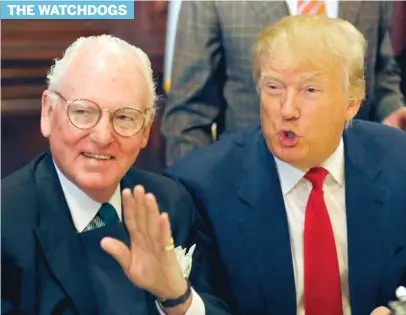  ?? AP FILE PHOTO ?? Ald. Edward Burke ( left) with then- presidenti­al candidate Donald Trump at the City Club of Chicago in 2015.