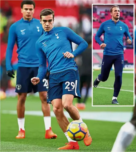  ??  ?? Back in full force: Harry Winks (right), Dele Alli and Harry Kane (inset) are expected to feature for Tottenham Hotspur against Arsenal today. — Reuters