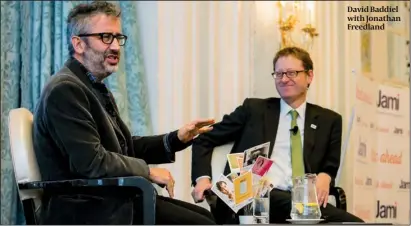  ?? PHOTO: YAKIR ZUR ?? David Baddiel with Jonathan Freedland ‘People are now talking about mental health’