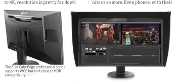  ??  ?? The Eizo ColorEdge profession­al series supports WGC but isn’t close to HDR compatibil­ity.
