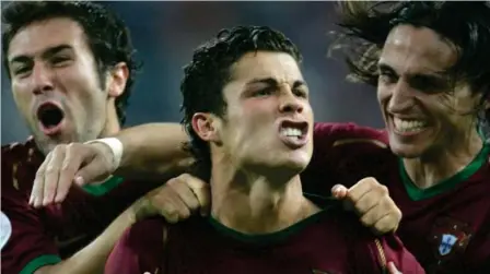  ?? Foto: Matt Dunham, AP ?? ↑ Cristiano Ronaldo og Portugal slo England på straffer i Vm-kvartfinal­en i 2006.