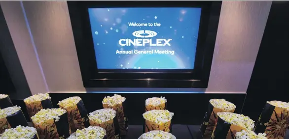  ?? NATHAN DENETTE/THE CANADIAN PRESS FILES ?? Hollywood duds and Netflix helped drag down shares of North America’s major movie theatre operators, including Cineplex, this year.