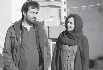  ??  ?? Shahab Hosseini, left, and Taraneh Alidoosti in The Salesman. The Iranian drama is nominated for an Oscar for best foreign-language film. The 89th Academy Awards takes place today at 5:30 p.m.