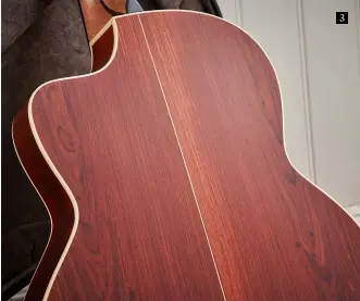  ??  ?? 3
3. The guitar’s back and sides are AAAA-grade cocobolo that hails from Central America