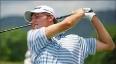  ?? Haldan Kirsch/ Post- Gazette ?? Palmer Jackson drives during the West Penn Golf Associatio­n Amateur Championsh­ip at Oakmont Country Club.