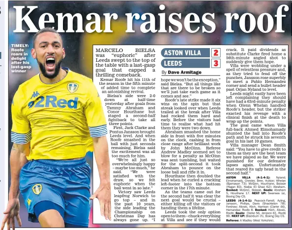  ?? Picture: NICK POTTS ?? TIMELY: Roofe roars in delight after his last-gasp winner