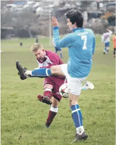  ??  ?? Roscoes Bar have a shot blocked during the cup encounter