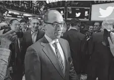  ?? New York Times file photo ?? Dick Costolo, above, was chief executive of Twitter on the day of the company’s initial product offering in 2013. New CEO Parag Agrawal is reshaping the social media platform.