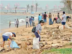  ??  ?? So much to do: Wellawatte beach before the clean-up.
Pix by Amila Gamage