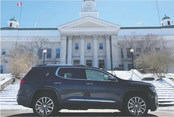  ??  ?? The freshly styled 2020 GMC Acadia Denali even turned the head of the owner of a Cadillac XT5, writes Matthew Guy.