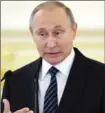  ?? THE ASSOCIATED PRESS ?? Russian President Vladimir Putin speaks during a ceremony.
