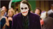  ??  ?? Heath Ledger as ‘the joker’ in The Dark Knight.