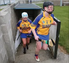  ??  ?? Nora O’Neill emerges from the tunnel for the game.