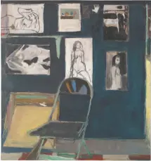 ?? UC Berkeley Art Museum and Pacific Film Archive ?? Right: “Studio Wall” (1963), by Richard Diebenkorn.