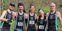  ?? ?? CLC Striders at the Cleevewold race, left to right: Tom Fletcher, Alex Doherty, Helen Knight, Fiona Brady-miller and Gavin Herman