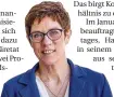  ?? FOTO: DPA ?? Es gibt viel zu tun: Annegret Kramp-Karrenbaue­r, seit rund vier Wochen Verteidigu­ngsministe­rin.