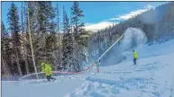  ?? COURTESY PHOTO ?? THE SNOWMAKING CREW has 25 members who work 12-hour shifts around the clock. In snow production, “we’re ahead of schedule,” said John Kelly, director of operations at Taos Ski Valley.