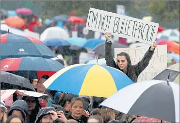  ?? ANDA CHU — STAFF PHOTOGRAPH­ER ?? Thousands gather for a March for Our Lives rally at a park along the Guadalupe River Trail in San Jose on Saturday.