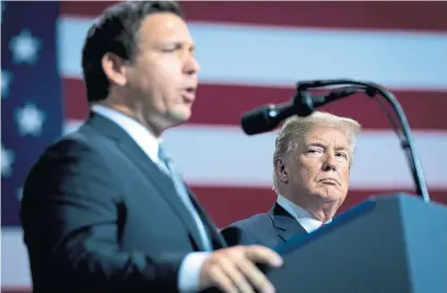  ?? DOUG MILLS THE NEW YORK TIMES FILE PHOTO ?? Ron DeSantis, who is running for governor of Florida, coached his toddler daughter in an ad to “build the wall” with toy blocks.