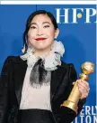  ??  ?? Awkwafina: Erstmals siegt eine Frau mit asiatische­n Wurzeln