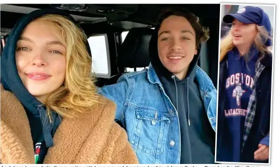  ??  ?? Lockdown lovers: Jodie Comer smiles with her rumoured American boyfriend James Burke
Team hoodie: Miss Comer