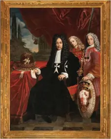  ?? ?? ‘Portrait of Grand Master Antonio Manoel de Vilhena with pages’ by Enrico Regnaud