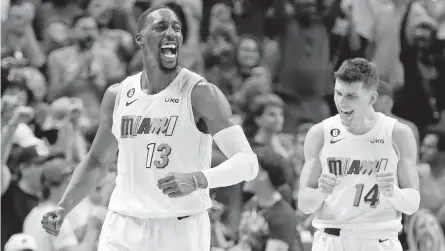  ?? AL DIAZ adiaz@miamiheral­d.com ?? Center Bam Adebayo, left, and guard Tyler Herro are the two Heat representa­tives at the NBA All-Star Weekend. In 2020, Adebayo participat­ed in the Skills Challenge and played in the All-Star Game. Herro will make his first All-Star Weekend appearance, taking part in Saturday’s Three-Point Contest.