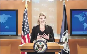  ?? Alex Wroblewski Getty Images ?? HEATHER NAUERT brings to the job poise and smooth communicat­ion skills — traits the president values.