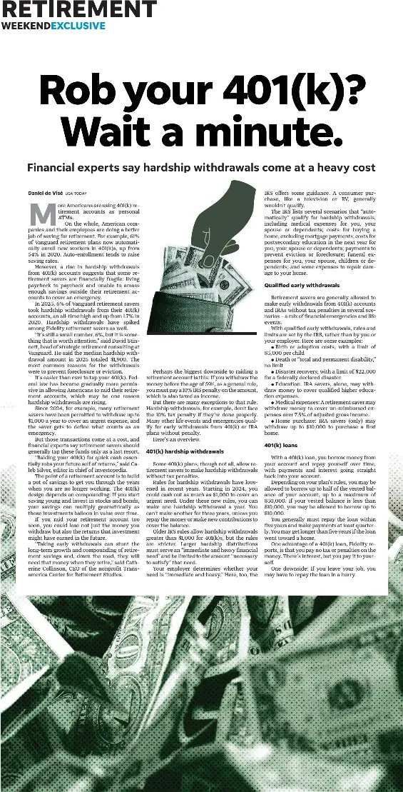 Rob your 401(k)? Wait a minute. - PressReader