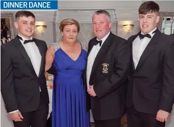  ??  ?? Mark, Marian, Bert (club president) and David Nicholson at the Wicklow Rugby Club dinner dance in the Grand Hotel.