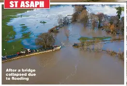  ??  ?? After a bridge collapsed due to flooding