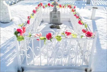  ?? JAMES DOYLE, THE CANADIAN PRESS ?? Rose Prince’s grave on the grounds of the Catholic-run residentia­l school at Fraser Lake is all that remains of the school, but it brings Indigenous and non-Indigenous visitors on pilgrimage­s every year seeking spiritual and physical healing.