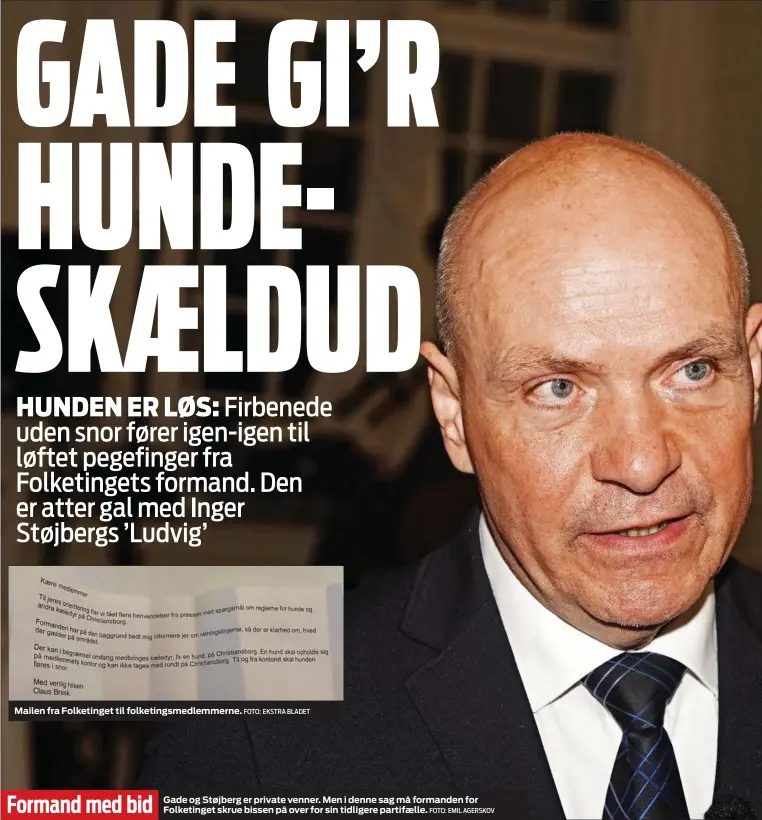  ?? FOTO: EMIL AGERSKOV ?? Formand med bid
Gade og Støjberg er private venner. Men i denne sag må formanden for Folketinge­t skrue bissen på over for sin tidligere partifælle.