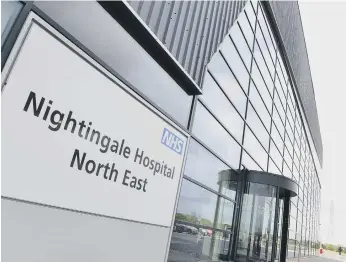  ??  ?? The NHS Nightingal­e Hospital North East